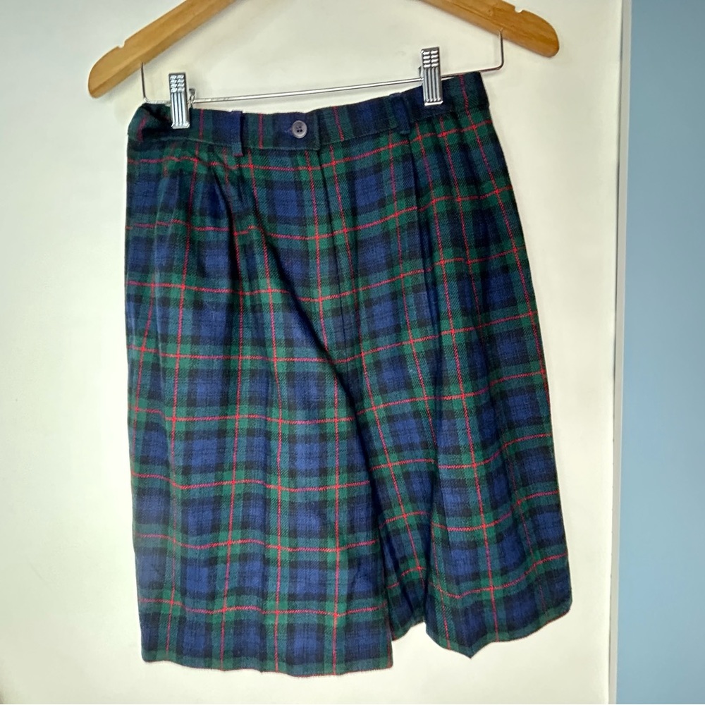 Pendleton Green Blue Plaid Wool Argyle Tartan Shorts 8 - Picture 6 of 8